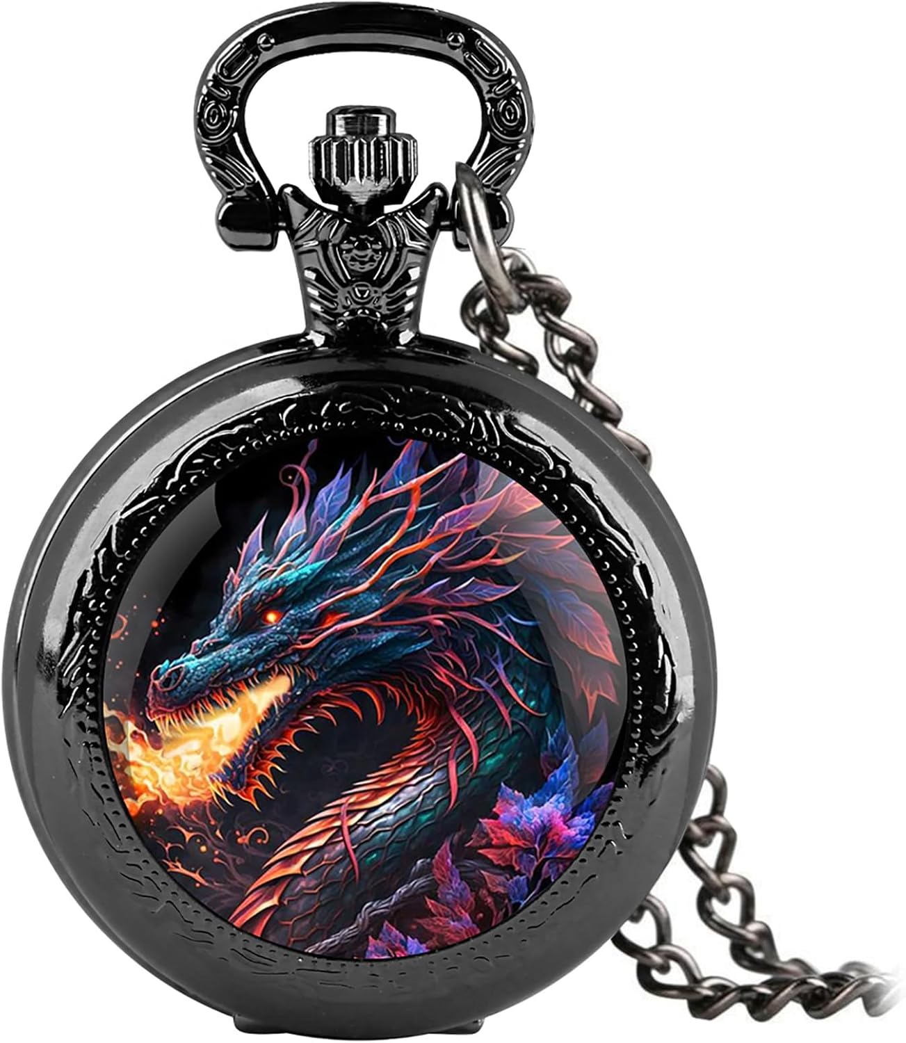 Vintage Pocket Watch for Women Men Graphic Design Quartz Pocket Watche