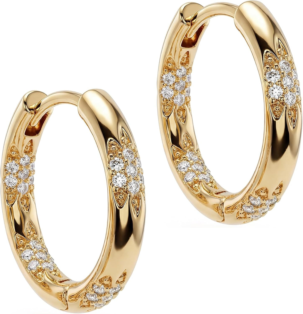 Cubic Zirconia Huggie Earrings 14k Gold Plated Tiny Earrings Small Huggie Hoop Earrings Simple Lightweight Hoops Gift for Women