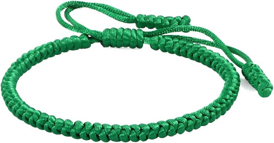 COLORFUL BLING Handmade Tibetan String Bracelet Adjustable Woven Rope Knot Buddhist Kabbalah Protection Lucky Friendship Bracelets for Mens Womens Amulet Gifts