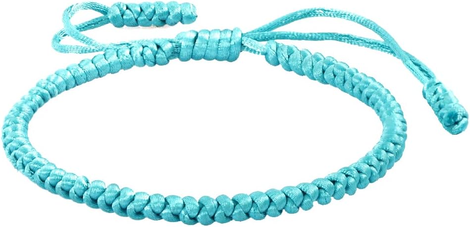 COLORFUL BLING Handmade Tibetan String Bracelet Adjustable Woven Rope Knot Buddhist Kabbalah Protection Lucky Friendship Bracelets for Mens Womens Amulet Gifts