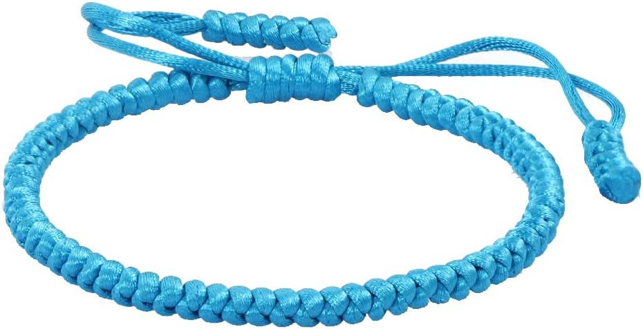 COLORFUL BLING Handmade Tibetan String Bracelet Adjustable Woven Rope Knot Buddhist Kabbalah Protection Lucky Friendship Bracelets for Mens Womens Amulet Gifts
