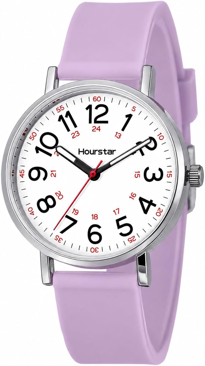 Women's Analog Nurse Watch with Second Hand for Nursing, 12/24 Time, S