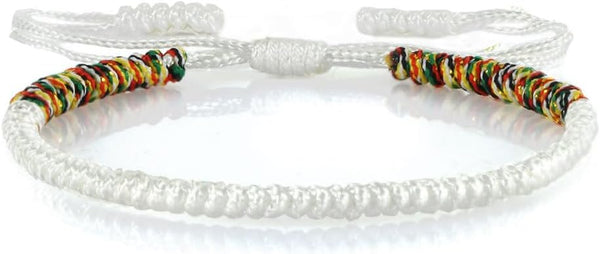 COLORFUL BLING Handmade Tibetan String Bracelet Adjustable Woven Rope Knot Buddhist Kabbalah Protection Lucky Friendship Bracelets for Mens Womens Amulet Gifts