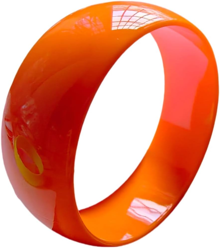 Retro Neon Cuff Bracelet 70s 80s Colorful Plastic Bangle Bracelets for Women Cosplay Party Jewelry Main image