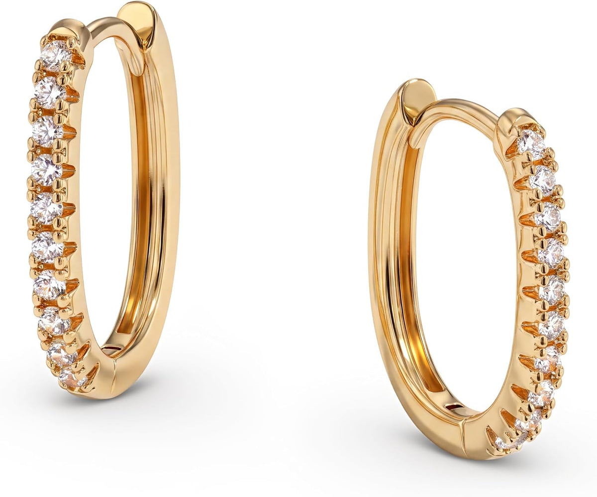 Cubic Zirconia Huggie Earrings 14k Gold Plated Tiny Earrings Small Huggie Hoop Earrings Simple Lightweight Hoops Gift for Women