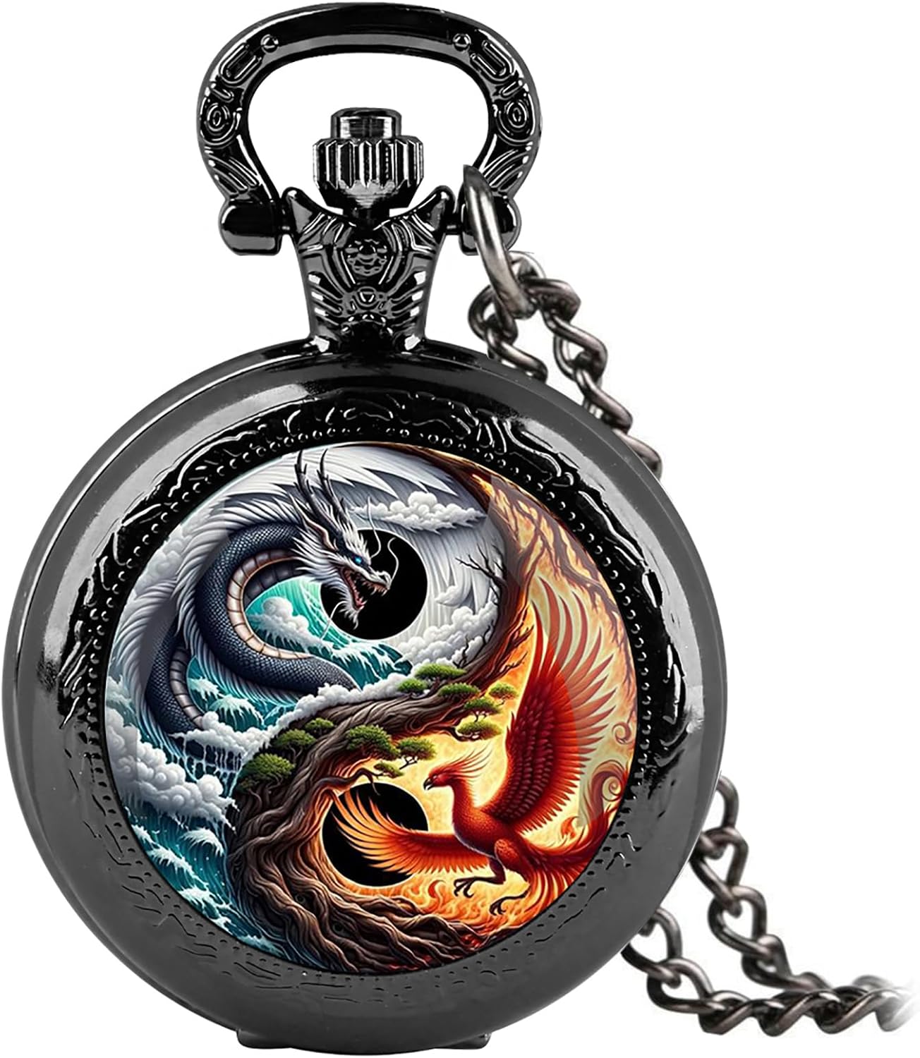 Vintage Pocket Watch for Women Men Graphic Design Quartz Pocket Watche