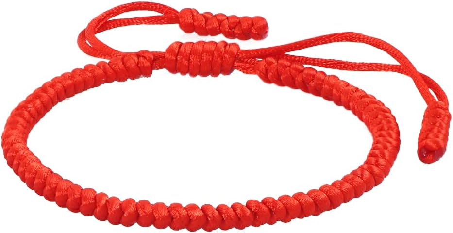COLORFUL BLING Handmade Tibetan String Bracelet Adjustable Woven Rope Knot Buddhist Kabbalah Protection Lucky Friendship Bracelets for Mens Womens Amulet Gifts