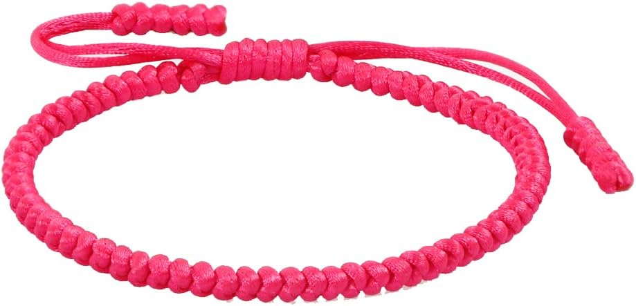COLORFUL BLING Handmade Tibetan String Bracelet Adjustable Woven Rope Knot Buddhist Kabbalah Protection Lucky Friendship Bracelets for Mens Womens Amulet Gifts