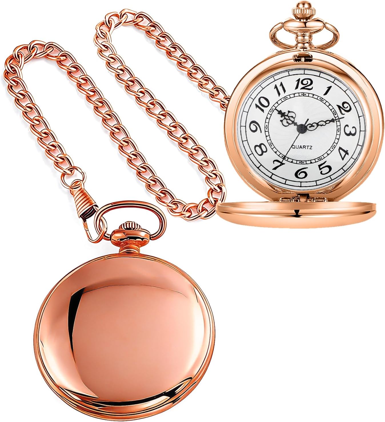 Smooth Pocket Watch Alloy Steel Quartz Roman/Arabic Numerals with 37cm