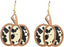 Halloween Pumpkin Wooden Dangle Earrings Handmade Lightweight Leopard Cow Print Leather Dangle Earrings for Women Glitter Thanksgiving Fall Drop Earrings Holiday Jewelry