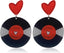 Record Earrings Retro Acrylic Rock Roll 1950's Record Dangle Earrings Vinyl Records Earrings Black Transparent Circle Dangle Earrings for Women Girls 50's Disco Party Statement Jewelry