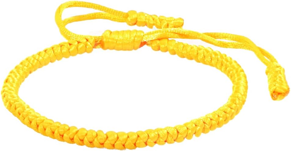 COLORFUL BLING Handmade Tibetan String Bracelet Adjustable Woven Rope Knot Buddhist Kabbalah Protection Lucky Friendship Bracelets for Mens Womens Amulet Gifts