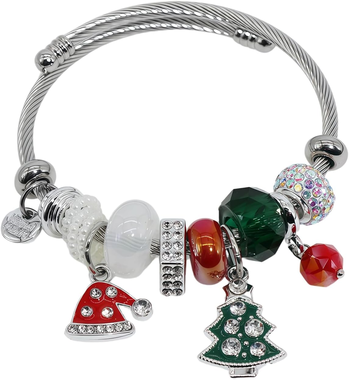Charm Bracelets for Womens,Exquisite Cute Cartoon Friendship Silver Bracelets Stainless Steel Bangle, Womens Jewelry Suitable for Holiday Gifts and Birthday Gifts