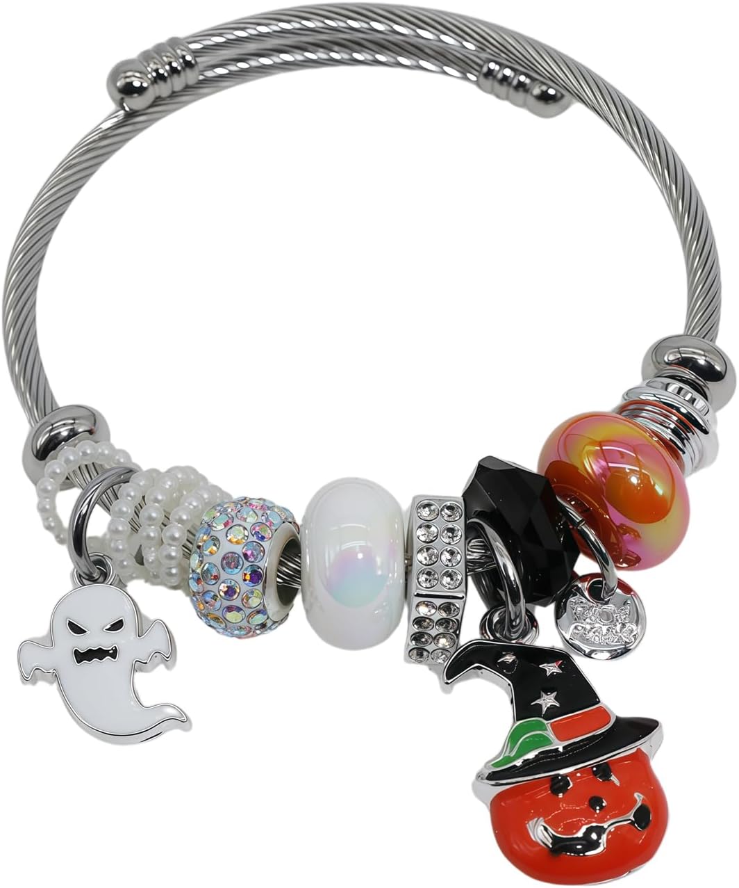 Charm Bracelets for Womens,Exquisite Cute Cartoon Friendship Silver Bracelets Stainless Steel Bangle, Womens Jewelry Suitable for Holiday Gifts and Birthday Gifts