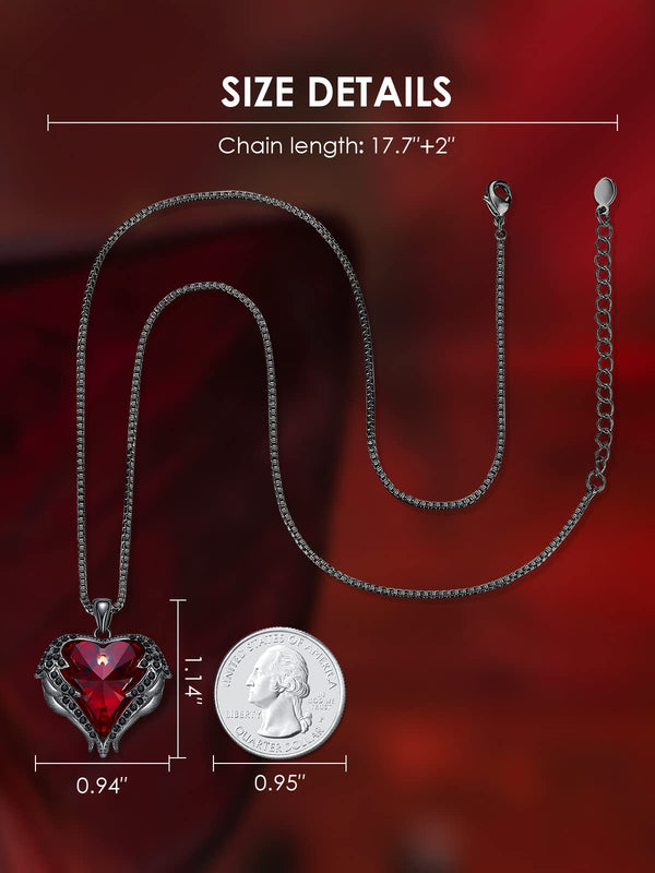 Valentine Day Red Heart Necklace