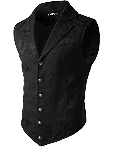 Victorian Steampunk Waistcoat - Gothic Gentleman's Vest with Adjustable Back Main image
