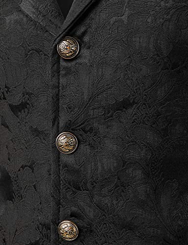 Victorian Steampunk Waistcoat - Gothic Gentleman's Vest with Adjustable Back