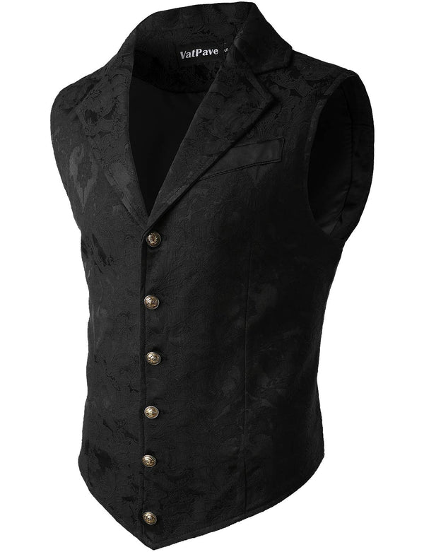 Victorian Steampunk Waistcoat - Gothic Gentleman's Vest with Adjustable Back
