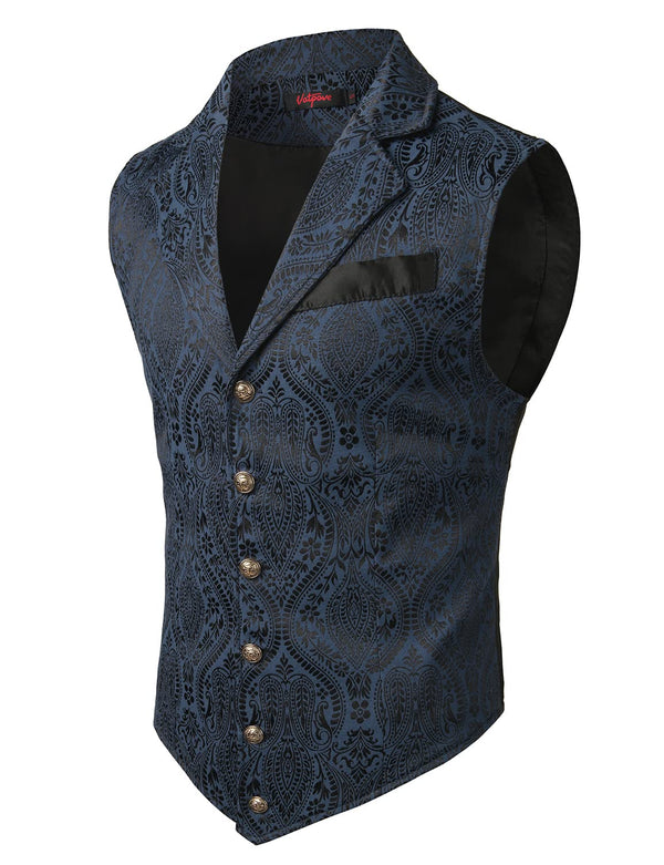 Victorian Steampunk Waistcoat - Gothic Gentleman's Vest with Adjustable Back