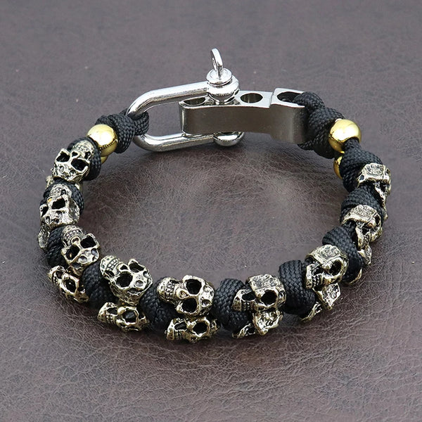 Woven In Skulls Vintage Gothic Bracelet